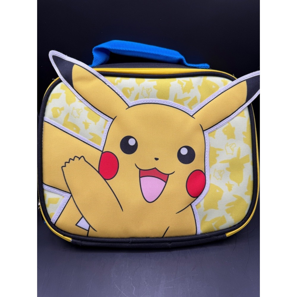 Pokemon Pikachu Lunch Box Bag Yellow Blue Insulated Kids School Travel New‎